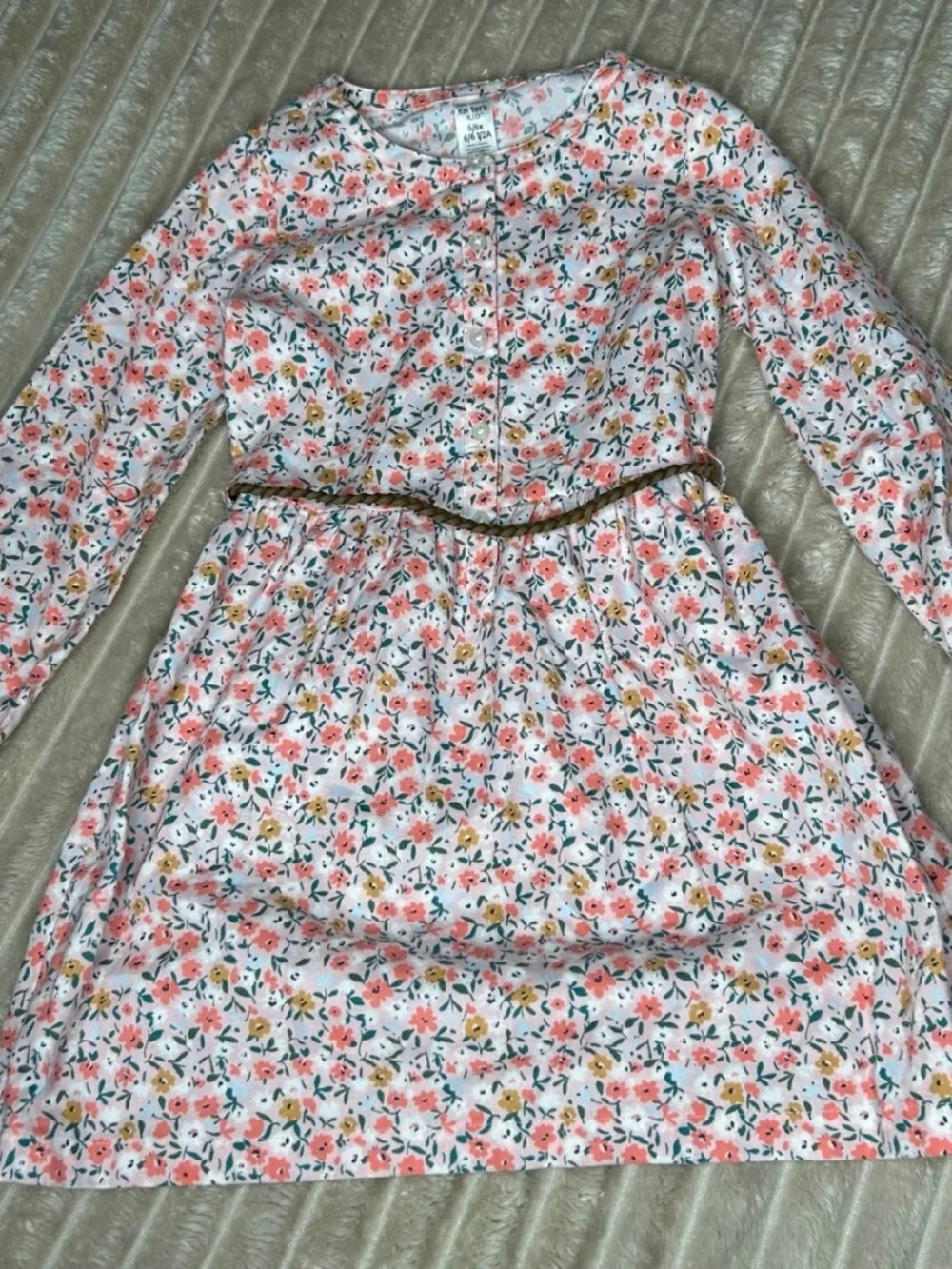 Old Navy & Carters Girls 5/6 Fall Winter Floral Plaid Dress Bundle Of 3 EUC